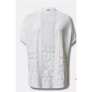 NWT Torrid Womens Open Stitch Cardigan 1/2 (1X-2X) Poncho Sweater Crochet Boho